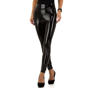 Leather look legging lak zwart