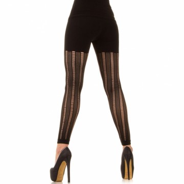 Dames legging half open gaten one size zwart