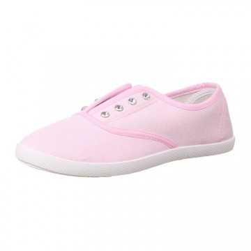 Linnen instap sneakers strass roze