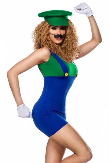 Luigi compleet carnavals kostuum jurkje