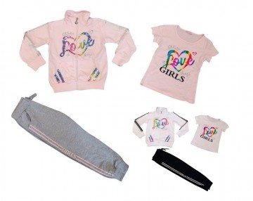 Meisjes 3 delige joggingset 4-12 jaar