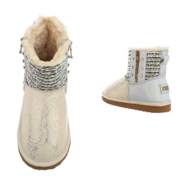 Meisjes bont gevoerde laarzen beige