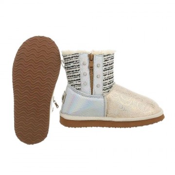 Meisjes bont gevoerde laarzen beige