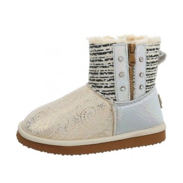 Meisjes bont gevoerde laarzen beige