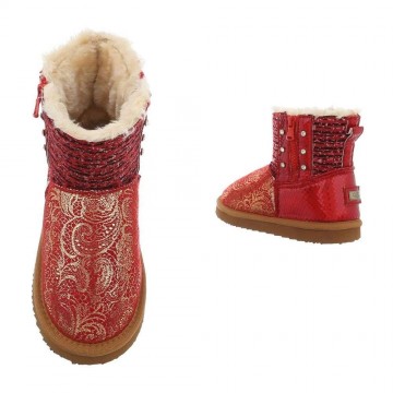 Meisjes bont gevoerde laarzen rood