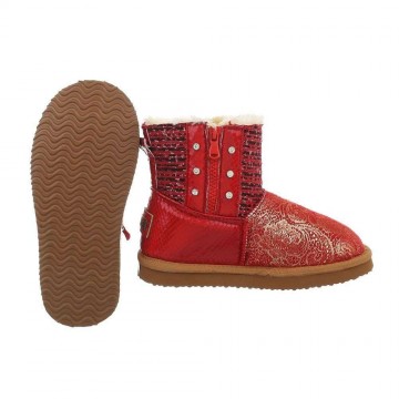 Meisjes bont gevoerde laarzen rood