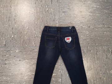 Meisjes jeans parels blauw