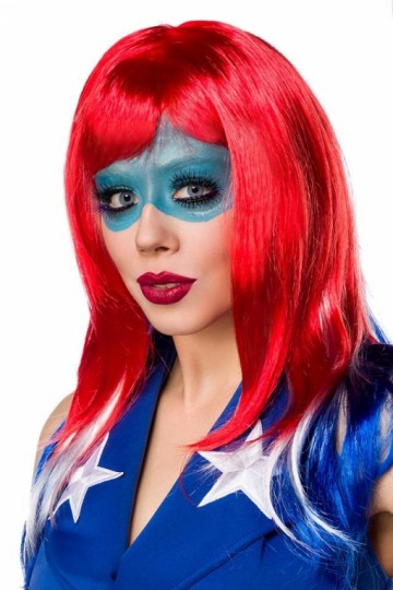 Miss America helden carnaval kostuum rood wit blauw