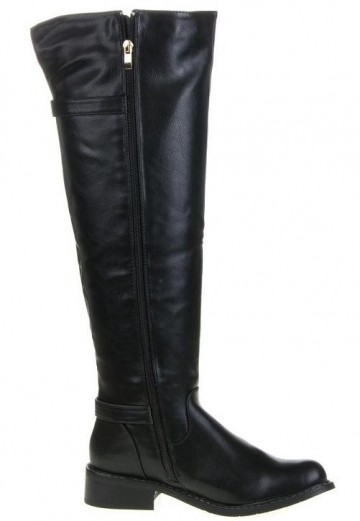 Overkneelaarzen gespen rits 47 cm zwart