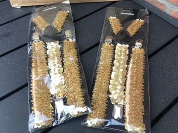 Pailletten bretels goud