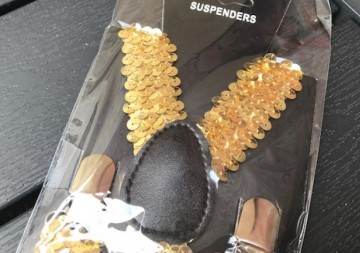 Pailletten bretels goud