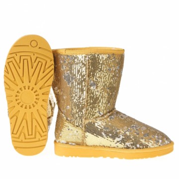 Dames laarzen met pailletten goud