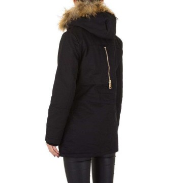 Parka winterjas zwart bont capuchon