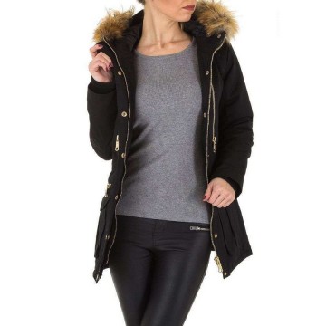 Parka winterjas zwart bont capuchon