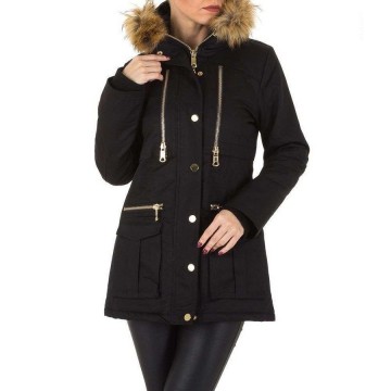 Parka winterjas zwart bont capuchon