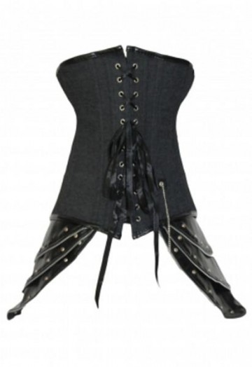 Korset piraten met lederlook zwart maat M