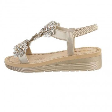 Riem sandalen strass goud