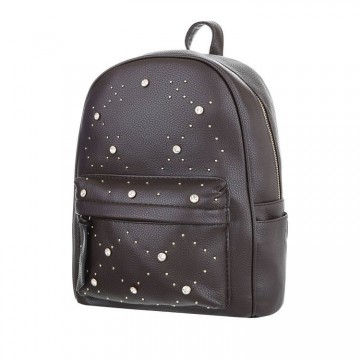 Rugtas middel groot met strass donker bruin