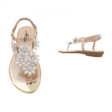 Sandalen strass roze goud