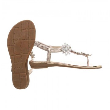 Sandalen strass roze goud