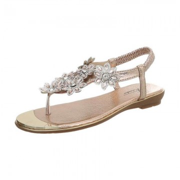 Sandalen strass roze goud