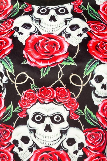 Schedel trui rood zwart xs-m