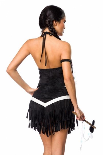 Indiaan kostuum carnavals set compleet zwart wit