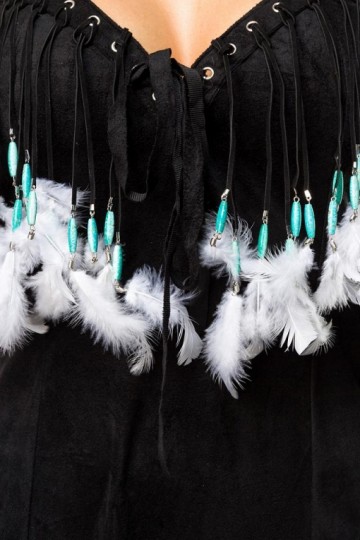 Indiaan kostuum carnavals set compleet zwart wit