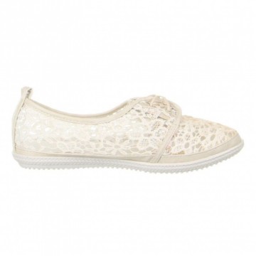 Linnen sneakers kant look beige