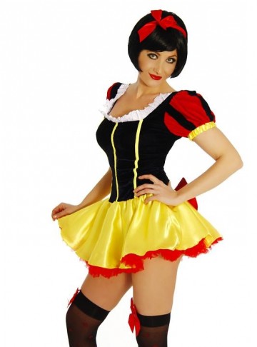 Sneeuwwitje jurkje compleet zwart rood S-L