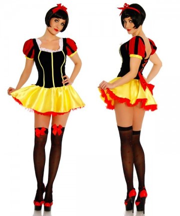 Sneeuwwitje jurkje compleet zwart rood S-L