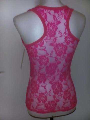 Tanktop kant neon roze