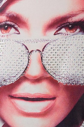 Tops dames transparant foto print strass zwart