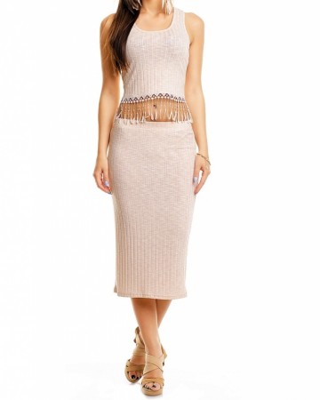 Top en rok ibiza style beige