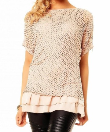 Tuniek 2-delig met tank top beige