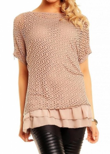 Tuniek 2-delig met tank top bruin