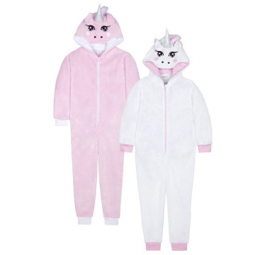 Unicorn eenhoorn onesie wit roze 2-13 jaar