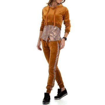 Velours huispak camel -goud