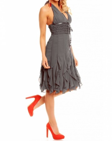 Chiffon jurkje grijs