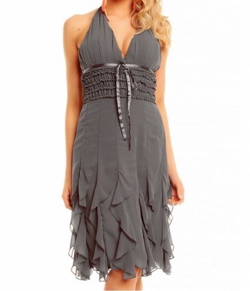 Chiffon jurkje grijs