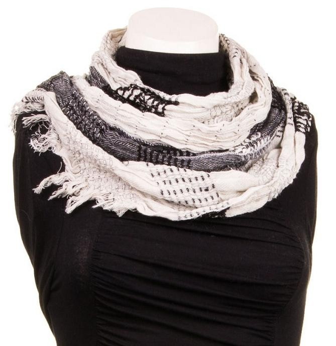 pik Verlichten Bot Ibiza sjaal dames lang met franjes wit zwart - Sjaals - Mini-jurken.nl