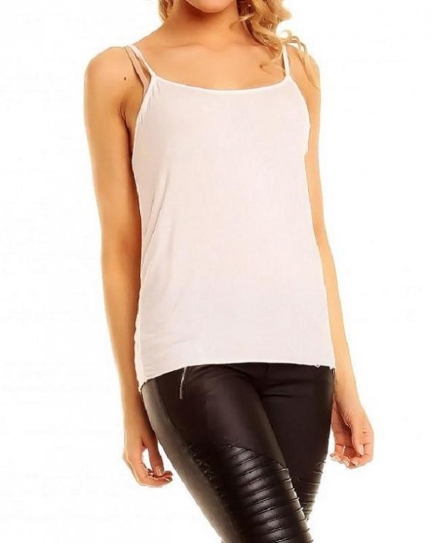 Tuniek met spaghetti top wit Tops Mini jurken.nl Tuniek 2 delig met tank top wit Tops Mini jurken.nl