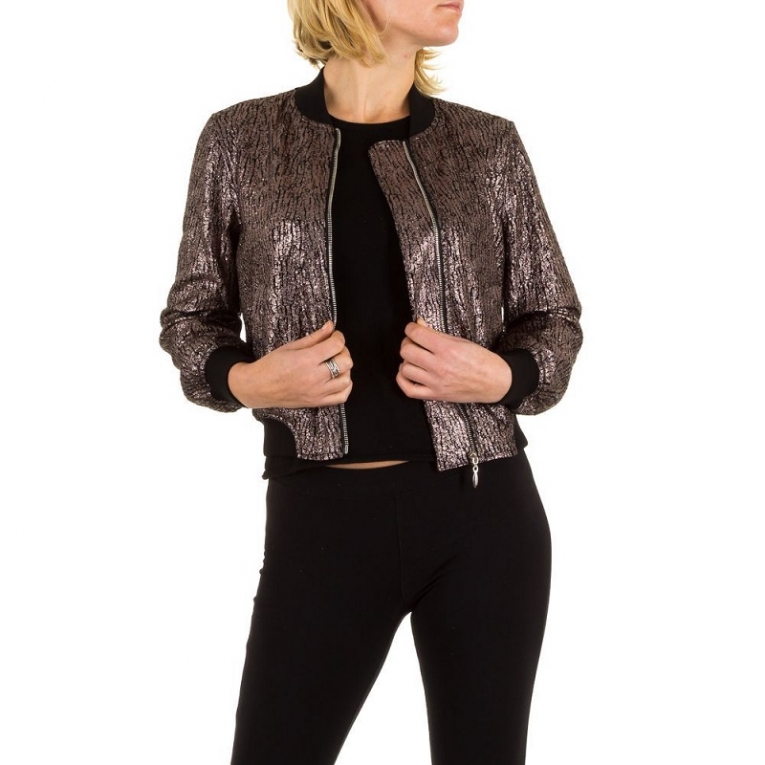 verhaal Uitsteken Kind Glitter jasje bruin zwart - Jassen en blazers - Mini-jurken.nl