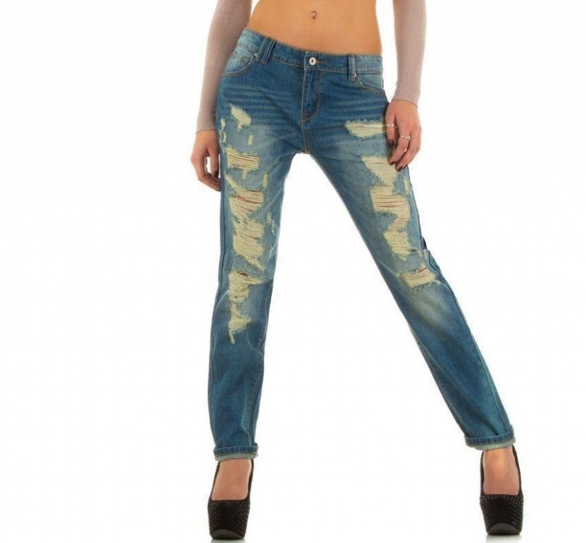 Wonderbaarlijk Dames jeans scheuren blauw - Jeans - Mini-jurken.nl AC-53