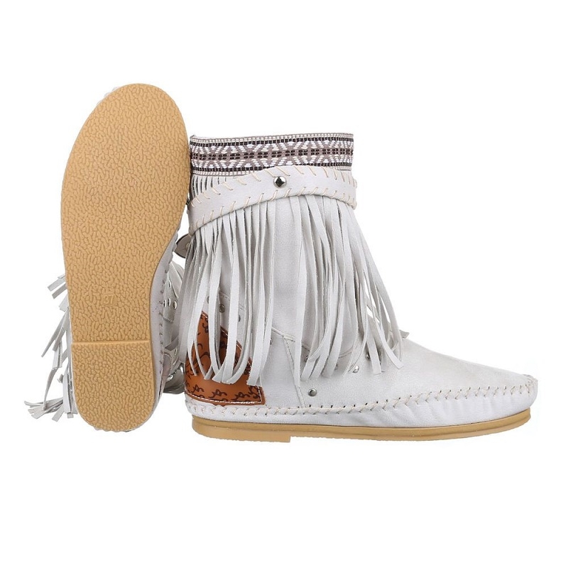 Ibiza laarzen franjes gebroken wit Ibiza boots Mini Ibiza laarzen franjes gebroken wit Ibiza boots Mini