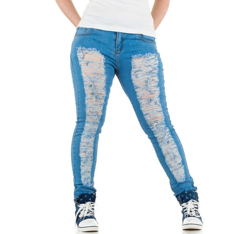 Verrassend Jeans met scheuren blauw - Beenmode plus size - Mini-jurken.nl CY-41