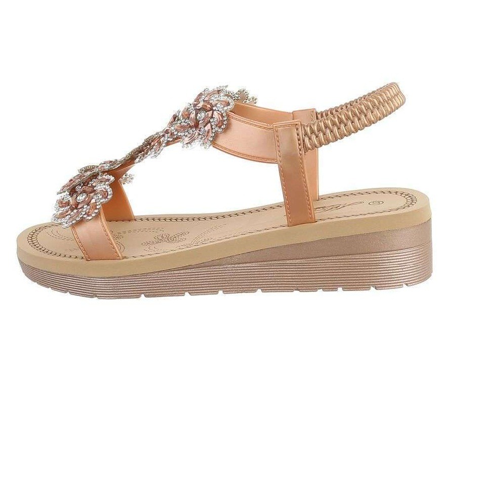 Riem sandalen strass rose goud - Damesschoenen - Mini-jurken.nl